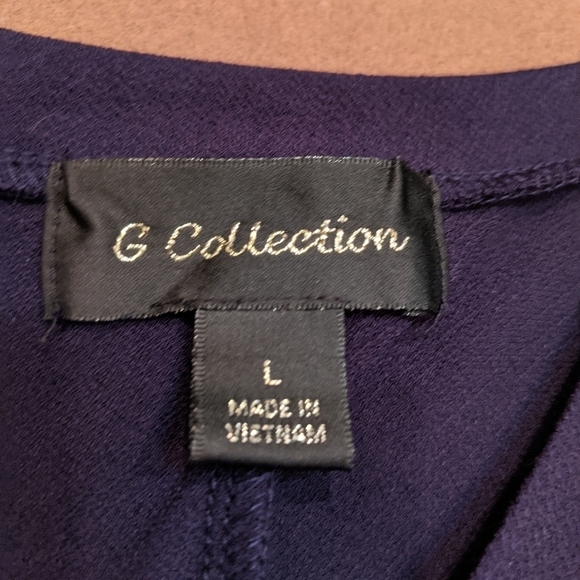 G. Collection Navy Split Trapeze Sleeve Dress Sz L - Picture 2 of 11